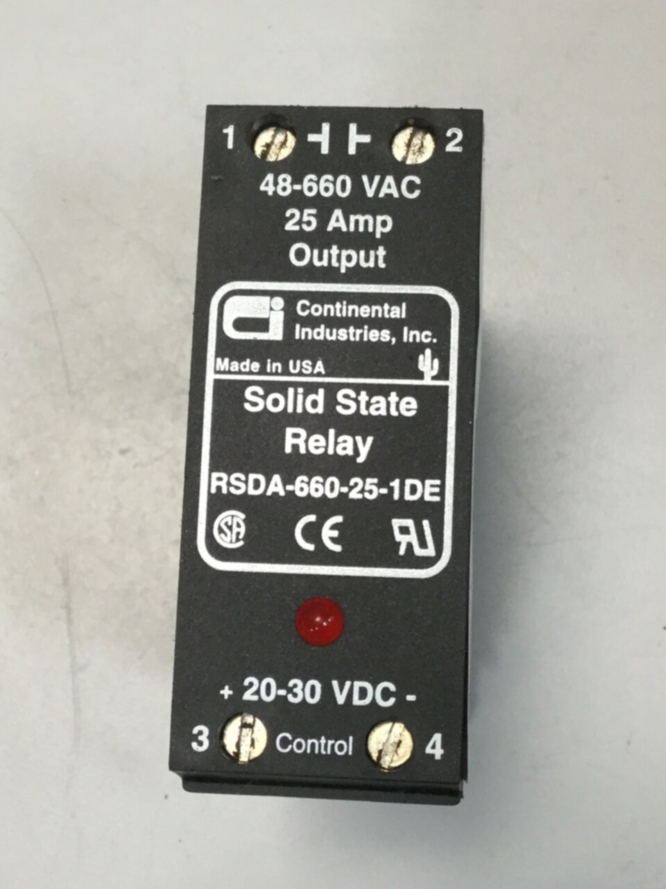 CONTINENTAL INDUSTRIES Solid State Relay 30 Amp 48-660 VAC  RSDA 660 30 3D1 