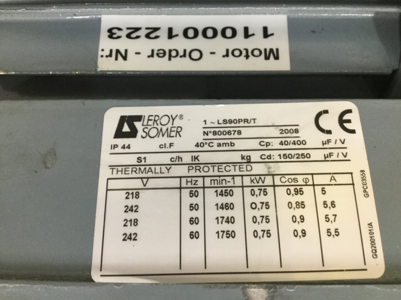 Motor Elektrisch Leroy Somer B3 LS90PR 1,5KW Asynchrone Mono 