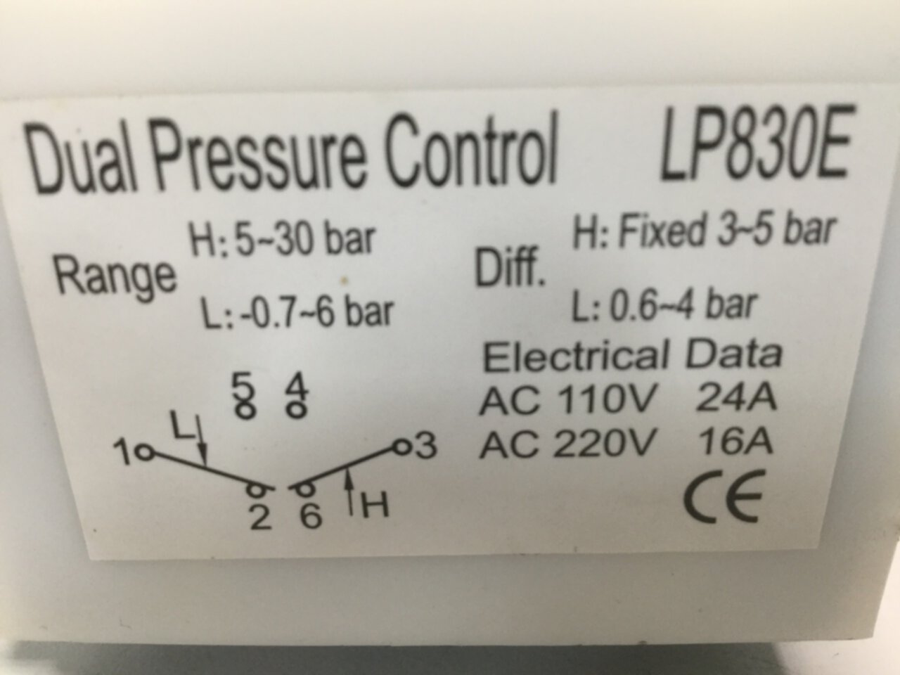 JL REFRIGERATION Dual Pressure Control LP830E New #90693 