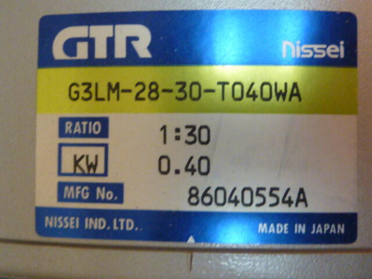 Ideal Machinery | GTR MOTOR G3LM-28-30-T040WA