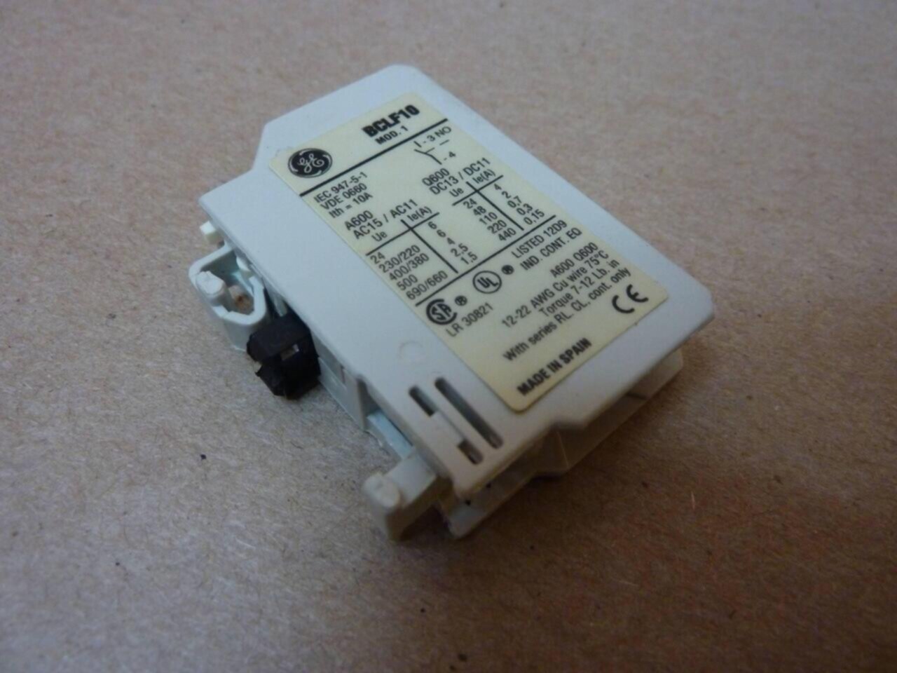 GE Auxiliary Contact BCLF10 