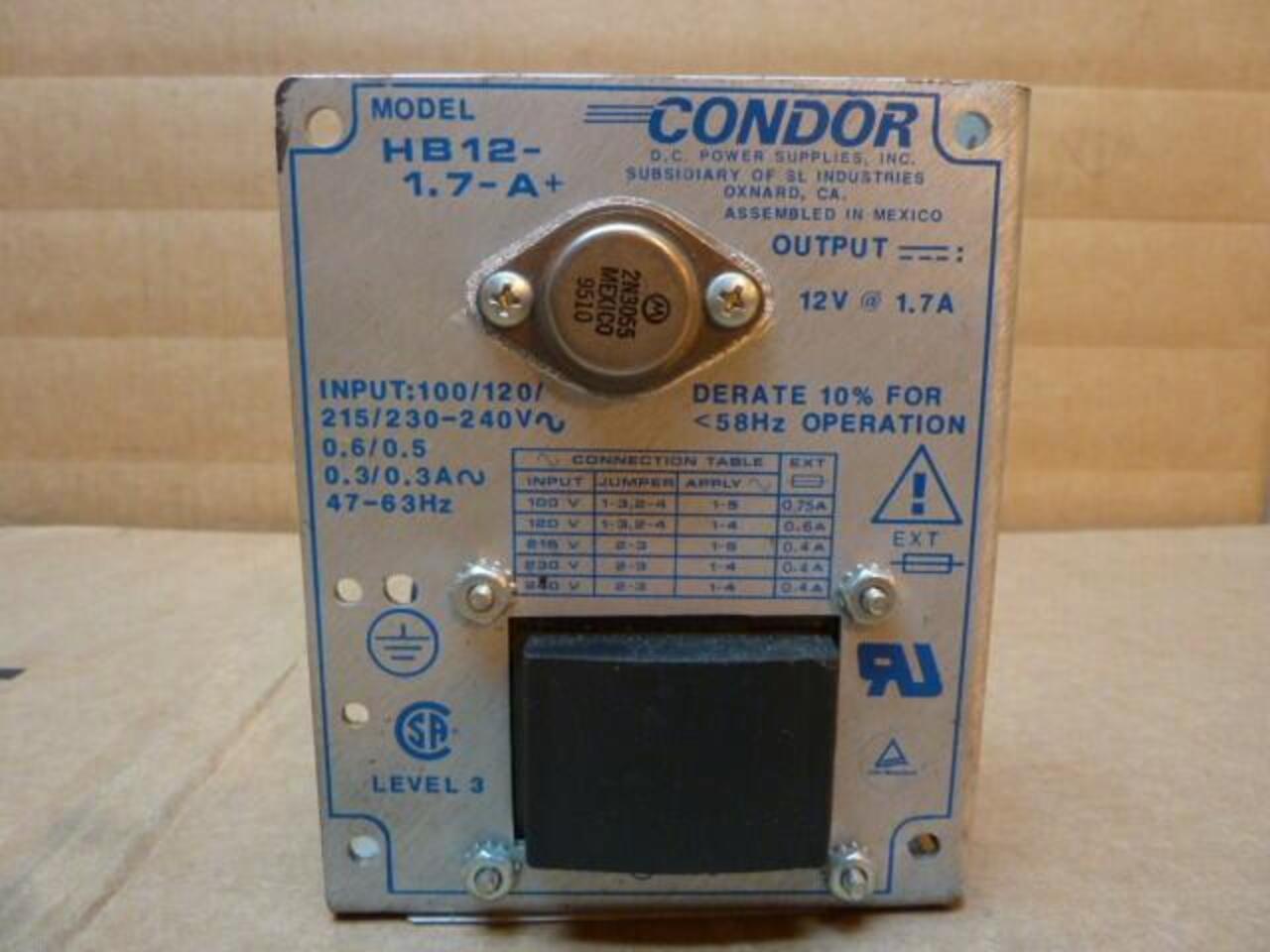 Power  Supply Tested Good  < Condor Model HB5-3/OVP-A 