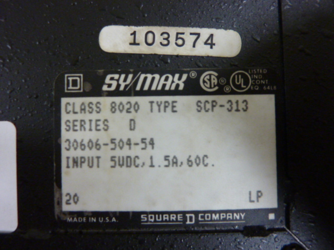 8020-SCP-313 In Stock! Square D Symax Class 8020