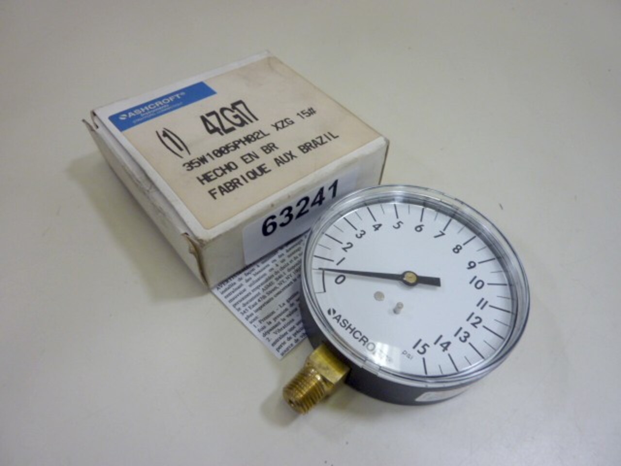 Ashcroft Q-8962 Pressure Gauge 0-15 PSI Q8962 C06 for sale online 
