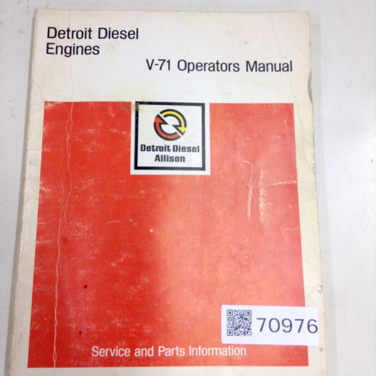 Detroit Diesel V-71 OPERATORS MANUAL MAINTENANCE ENGINE PARTS BOOK GUIDE 6SE323 