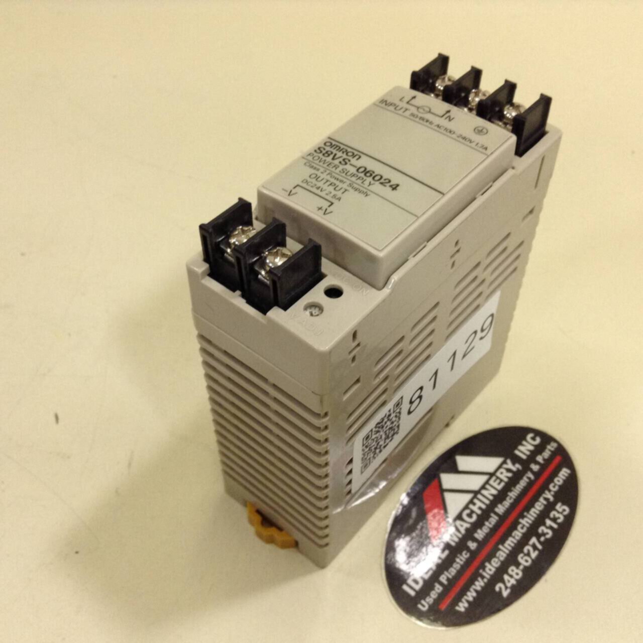 Omron 24vdc Power Supply  S8TS-06024   100-240vac In  24vdc Out @ 2.5amp 