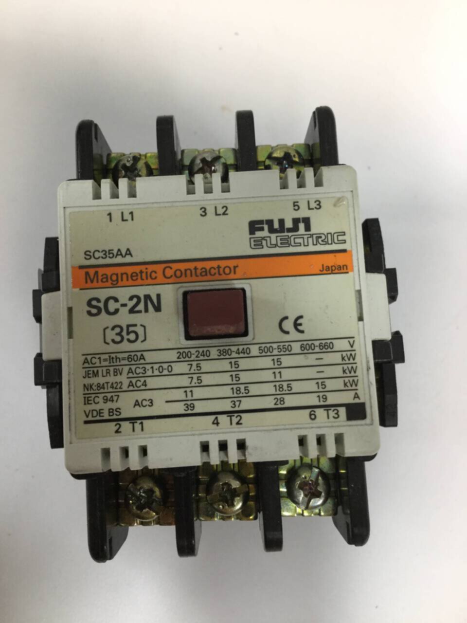 Fuji Electric Sc-2n Contactor 3 Pole 220 Volt Coil SC35AA for sale online 